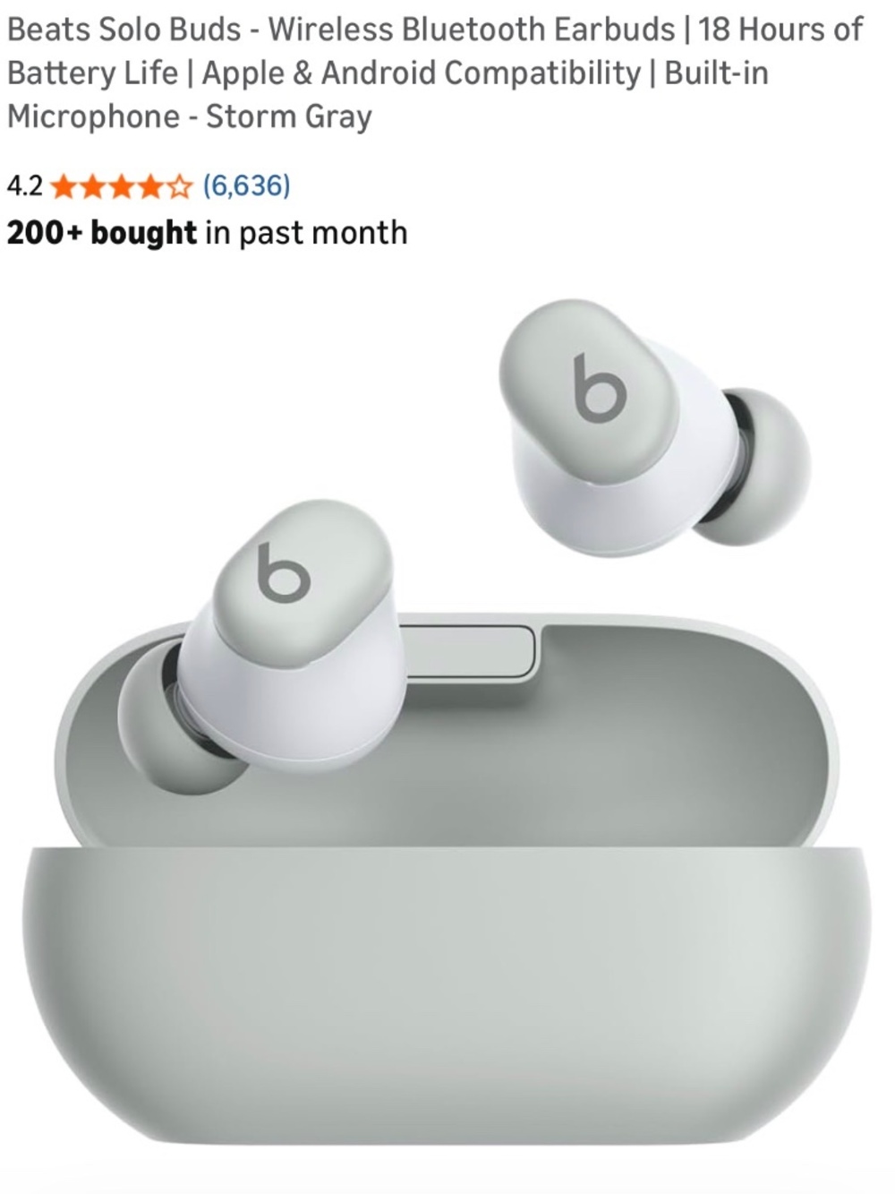 Beats Solo Buds in Storm Grey